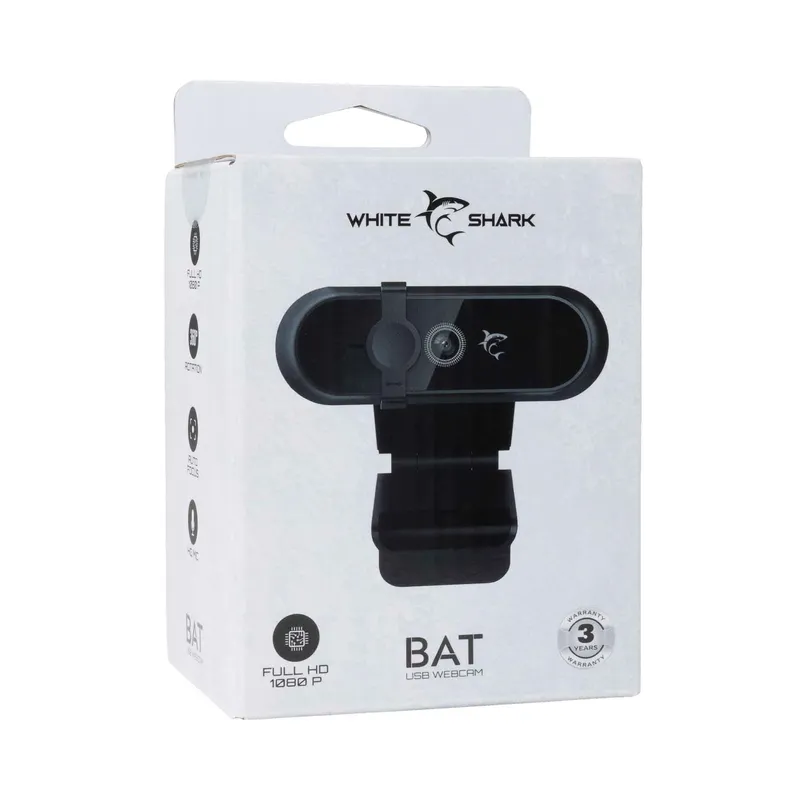 White Shark BAT Full HD USB Verkkokamera Musta - 9450682