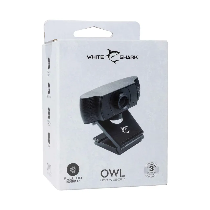 White Shark OWL Full HD USB Verkkokamera Musta - 7326770