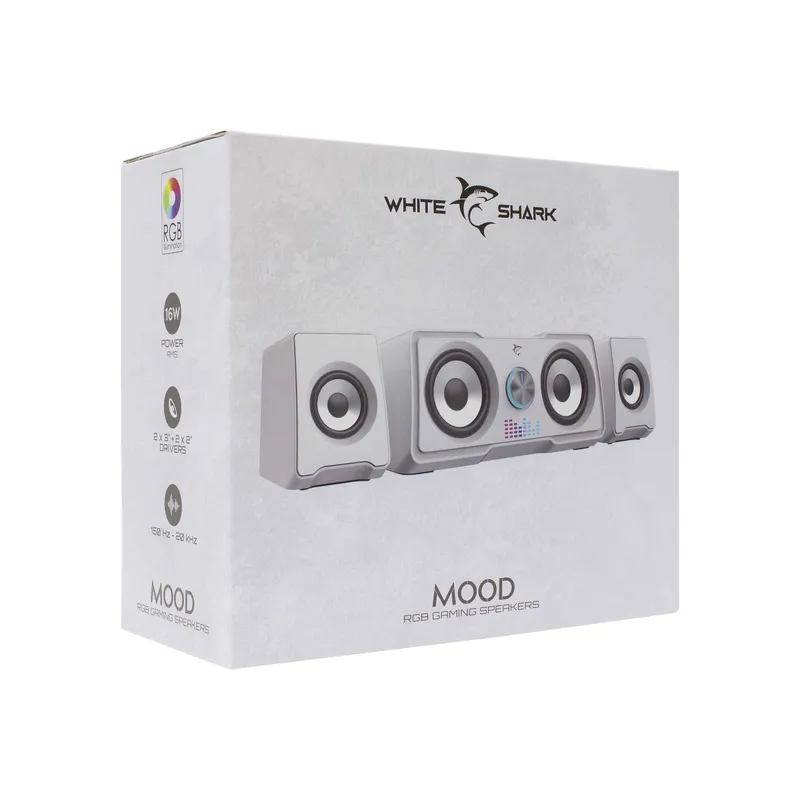 White Shark MOOD Stereo 2.2 Kaiutin Valkoinen - 7327062