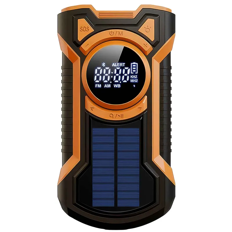 Just in Case 5000 mAh hätäradio aurinkopaneelilla musta/oranssi - 7877412