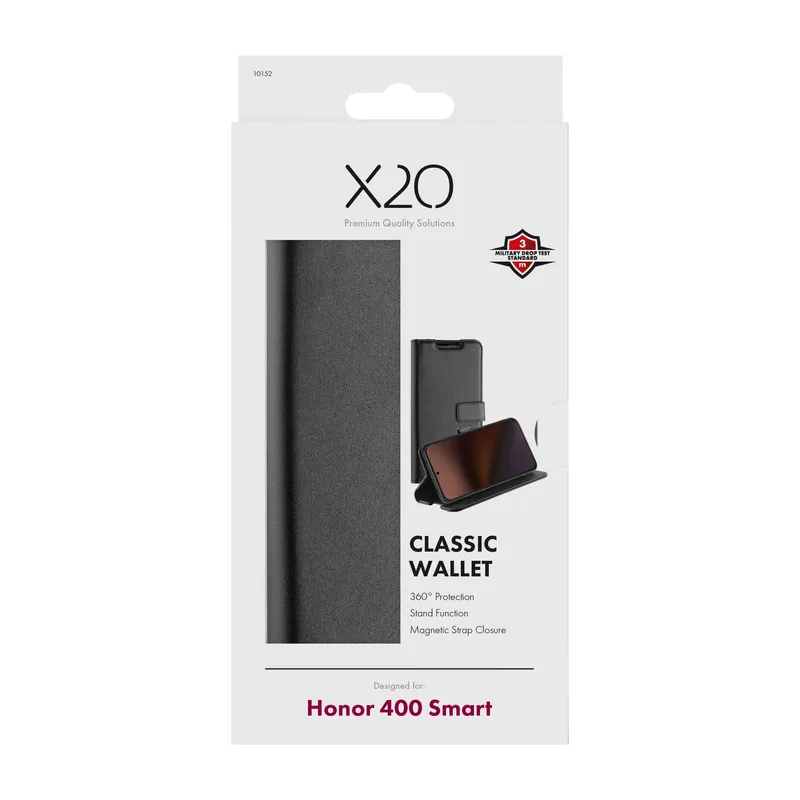 X2O Classic Wallet Lompakkokotelo Honor 400 Smart Musta - 3410152