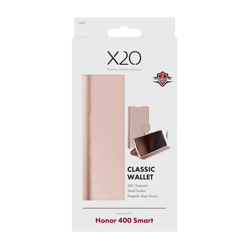 X2O Classic Wallet Lompakkokotelo Honor 400 Smart Rose Gold - 3410153