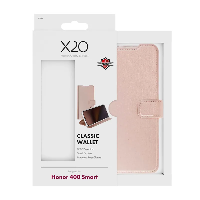 X2O Classic Wallet Lompakkokotelo Honor 400 Smart Rose Gold - 3410153