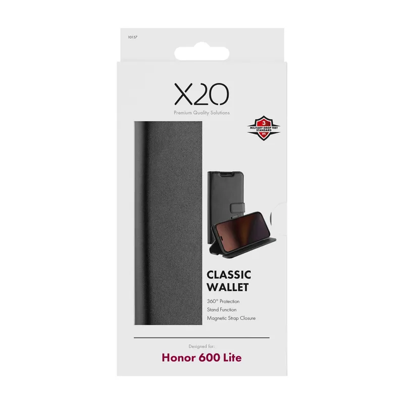 X2O Classic Wallet Lompakkokotelo Honor 600 Lite Musta - 3410157