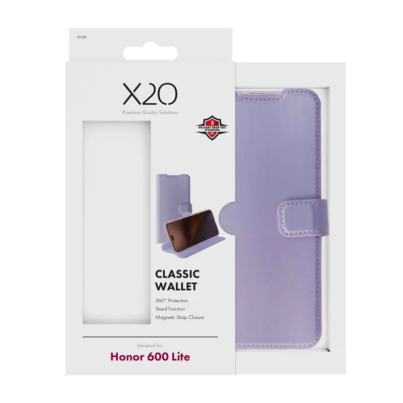 X2O Classic Wallet Lompakkokotelo Honor 600 Lite Lavender - 3410158
