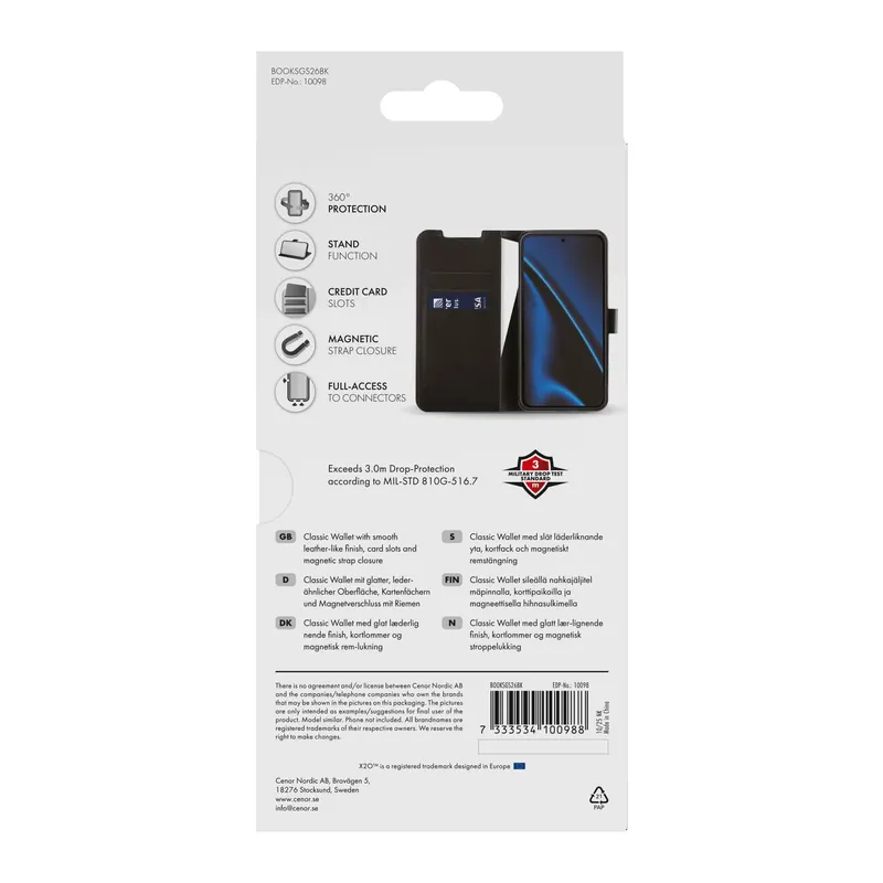 X2O Classic Wallet Lompakkokotelo Samsung Galaxy S26 Musta - 3410098