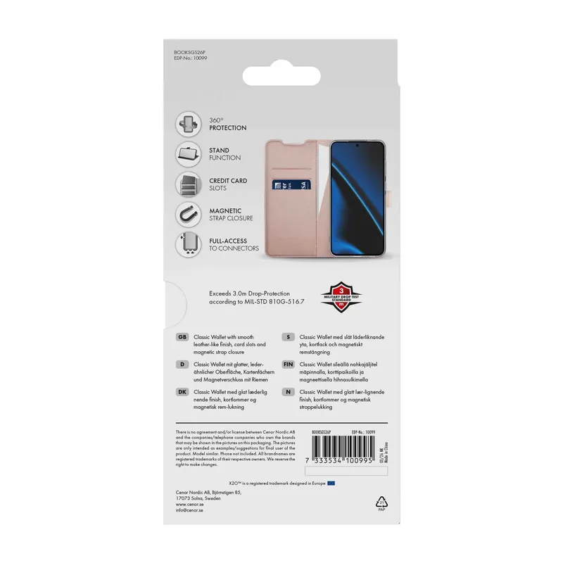 X2O Classic Wallet Lompakkokotelo Samsung Galaxy S26 Rose Gold - 3410099