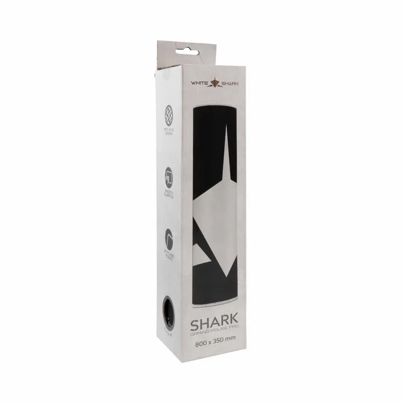 White Shark SHARK XL Pelihiirimatto 800x350mm Musta/Valkoinen - 2053977