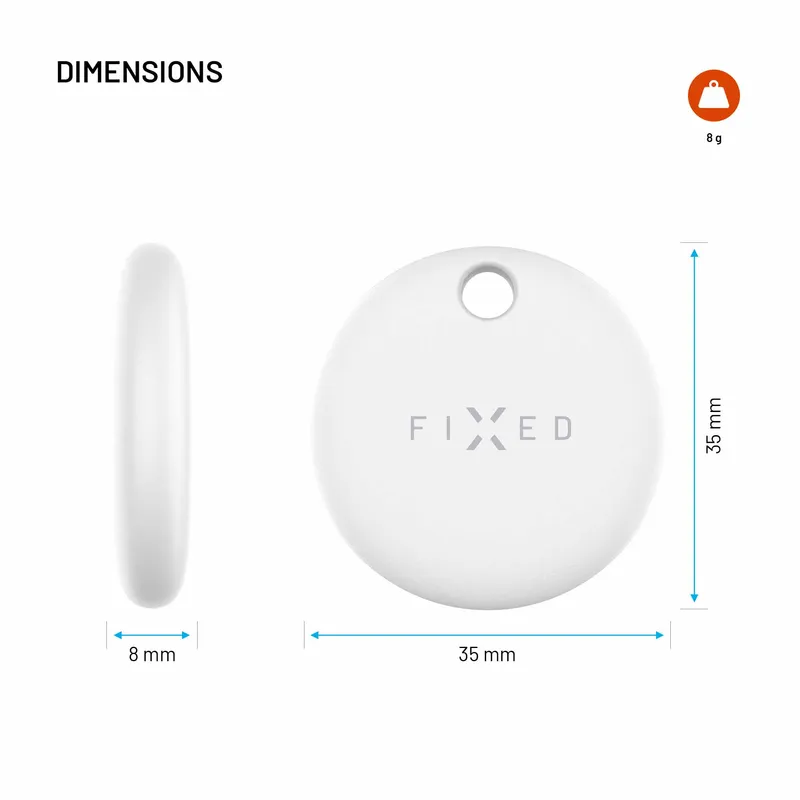 FIXED TAG Dual Tracker paikannin Apple ja Android laitteille Valkoinen - 8018828