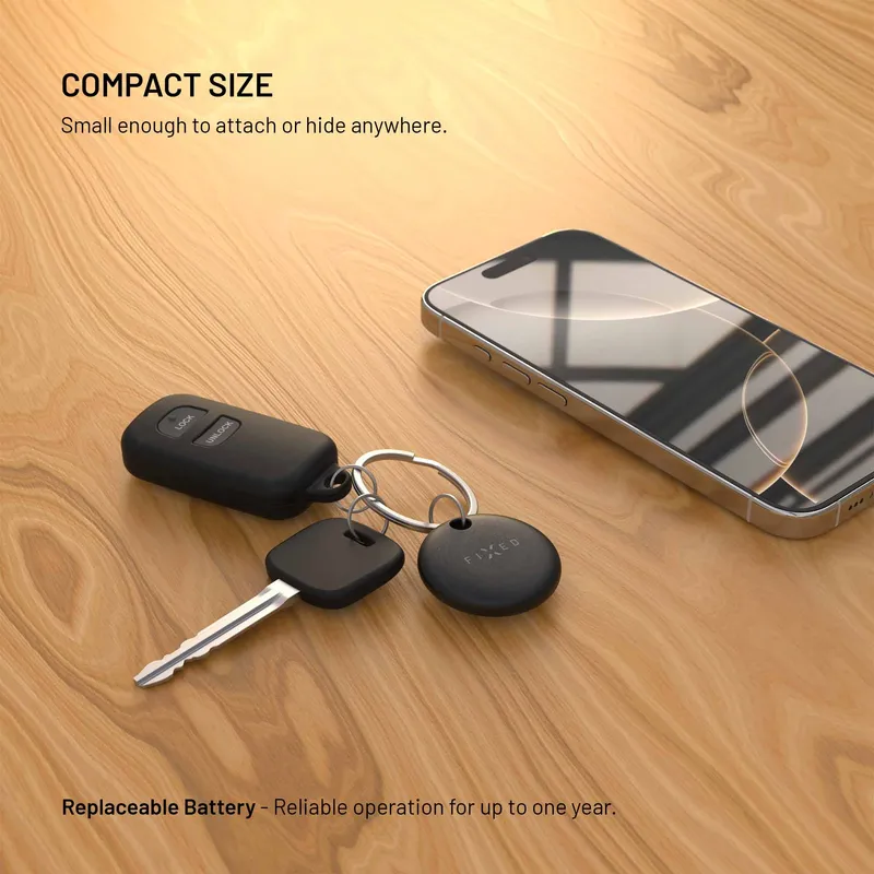 FIXED TAG Dual Tracker paikannin Apple ja Android laitteille Musta - 8018829