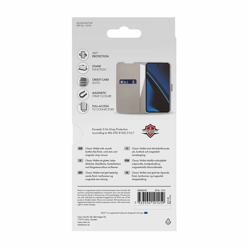 X2O Classic Wallet Lompakkokotelo Samsung Galaxy A27 5G Greige - 3410145