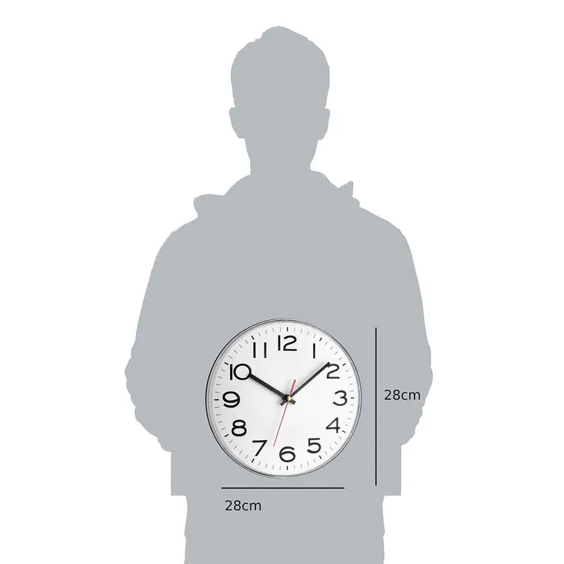 TFA Analoginen Seinäkello Valkoinen/Hopea - 1602327
