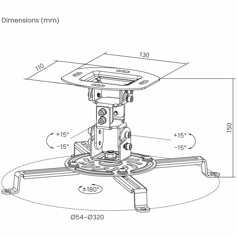 SBOX Projektorin Kattokiinnike 13.5kg Valkoinen - 2053334