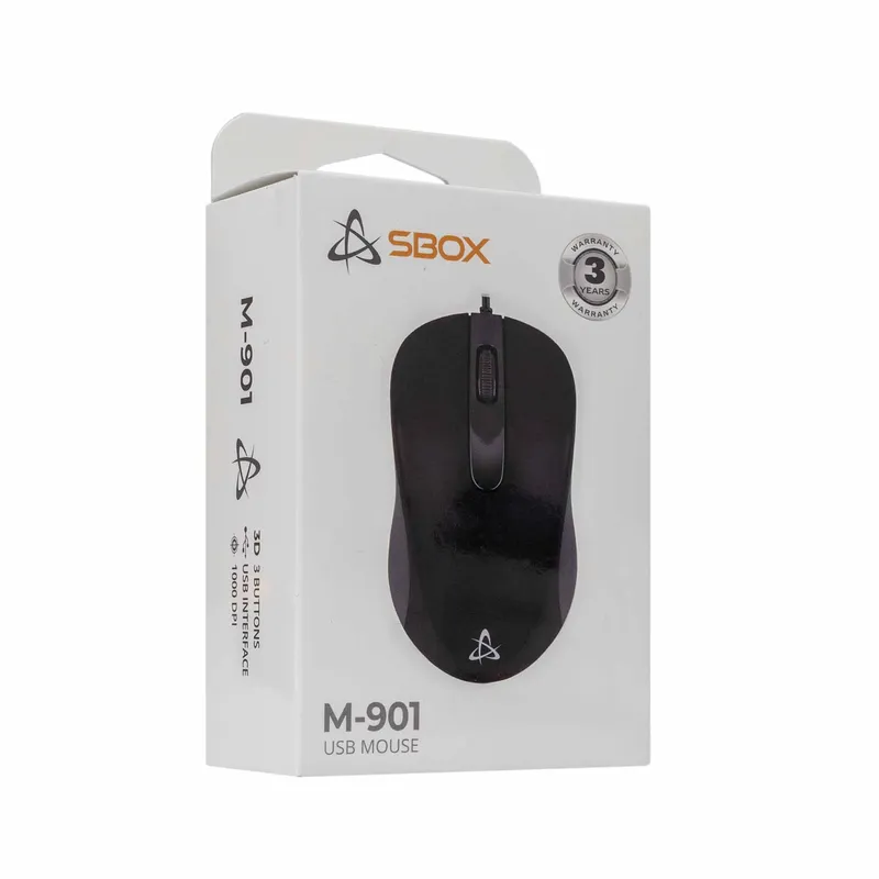 SBOX Johdolliset USB Hiiret 3D 1.000dpi Musta - 2053875