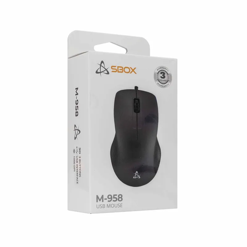SBOX Johdolliset USB Hiiret 3D 1.000dpi Musta - 2053830