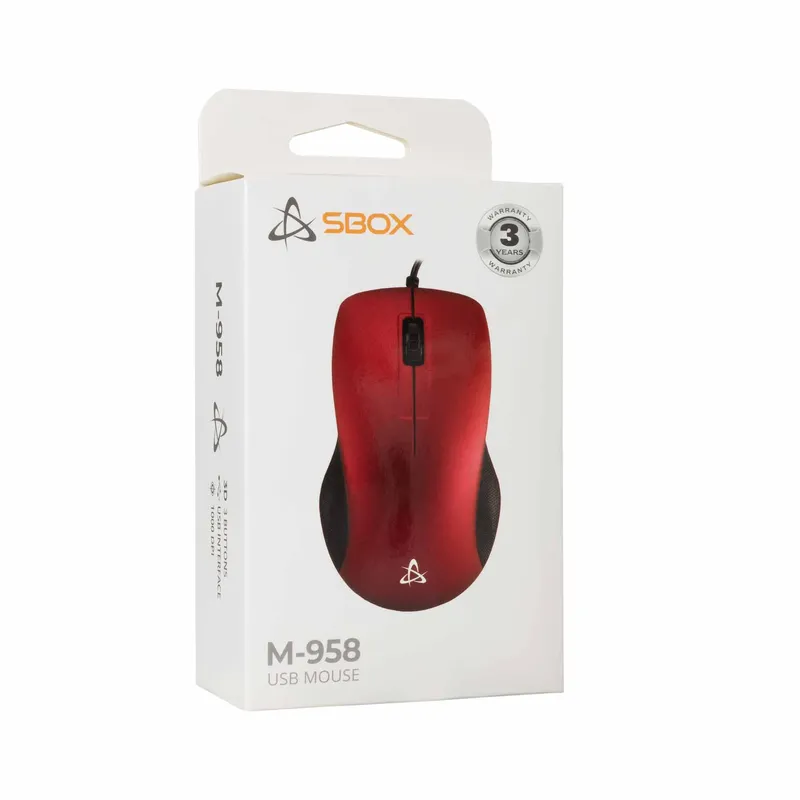 SBOX Johdolliset USB Hiiret 3D 1.000dpi Punainen - 2053831