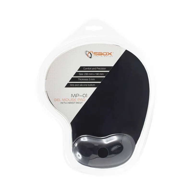 SBOX Ergonominen Hiirimatto Musta - 2053689