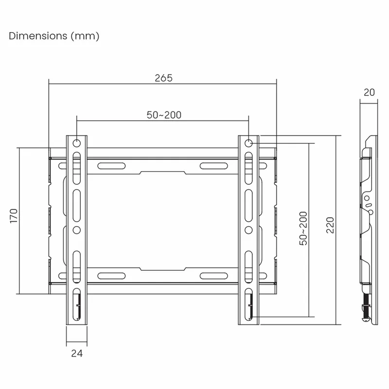 SBOX Slim Kiinteä Kiinnike VESA 200/43