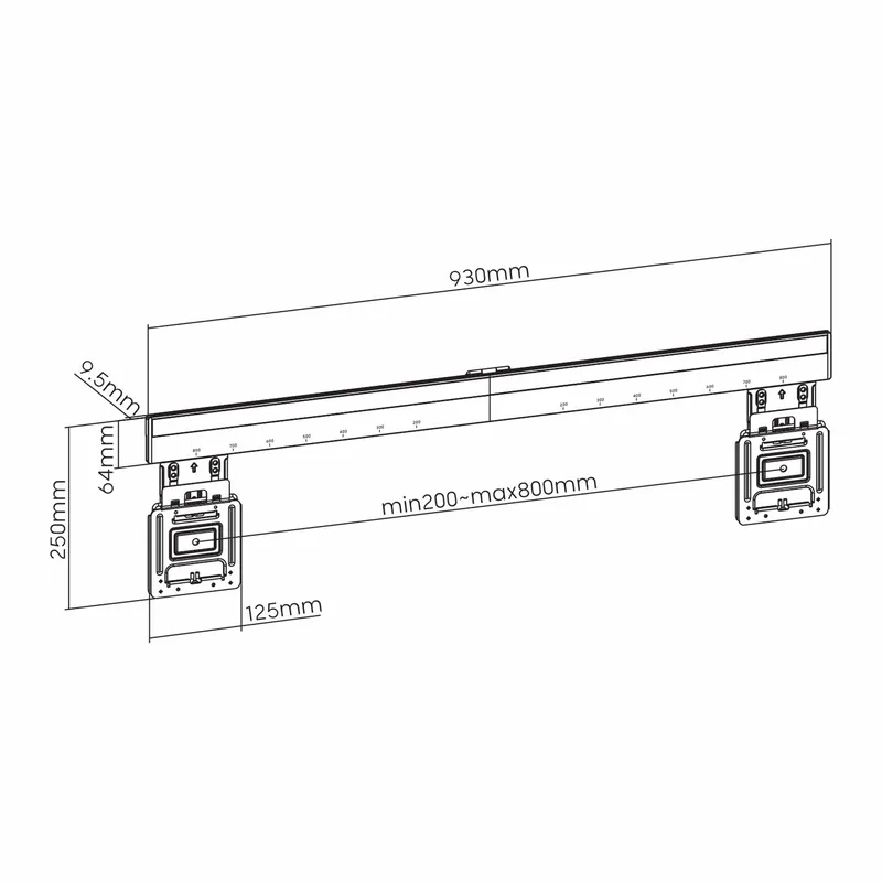 SBOX Kiinteä Kiinnike VESA 800/100