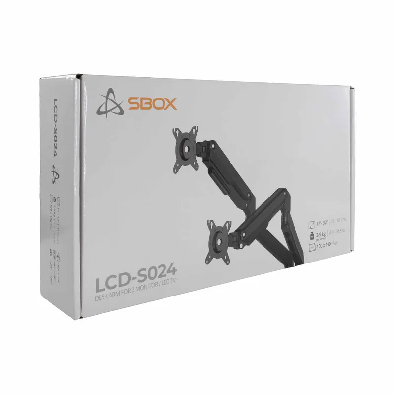SBOX Näytön Pöytäkiinnike VESA 100/32