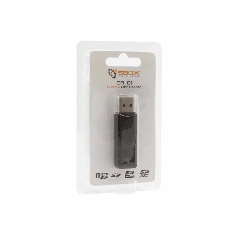 SBOX USB 3.0 Kortinlukija microSD/SD/SDHC/SDXC Musta - 2053834