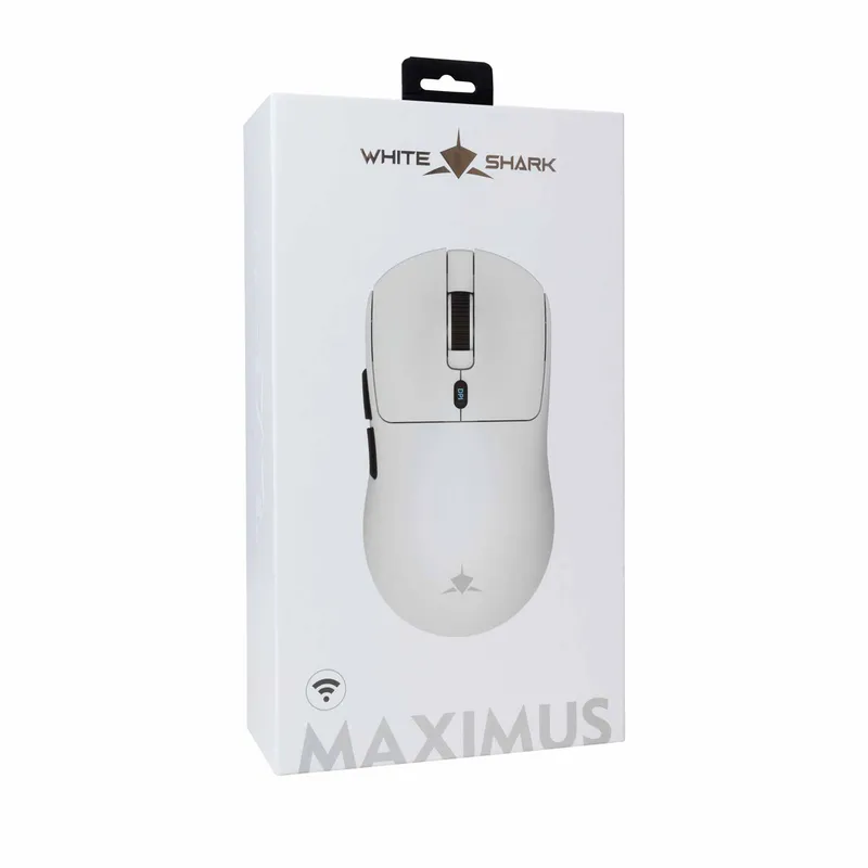 White Shark Premium MAXIMUS Langaton Pelihiiri 6D 26.000dpi Valkoinen - 9450807