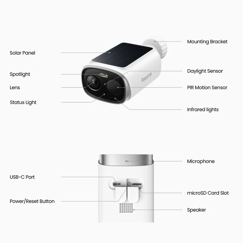 Reolink Argus Solar Wi-Fi akkukamera Valkoinen - 8503701