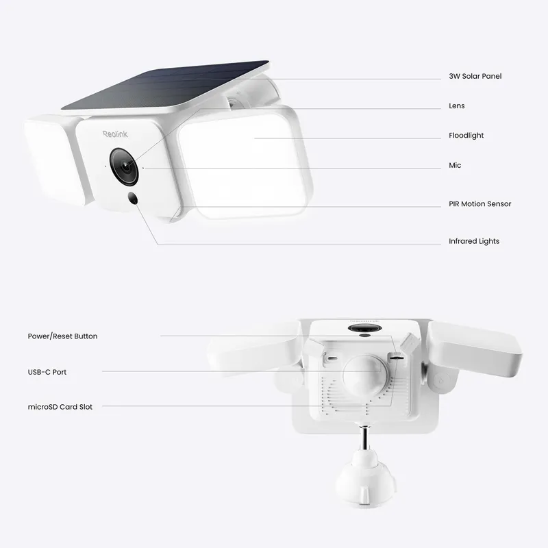 Reolink Solar Floodlight Wi-Fi akkukamera Valkoinen - 8503502