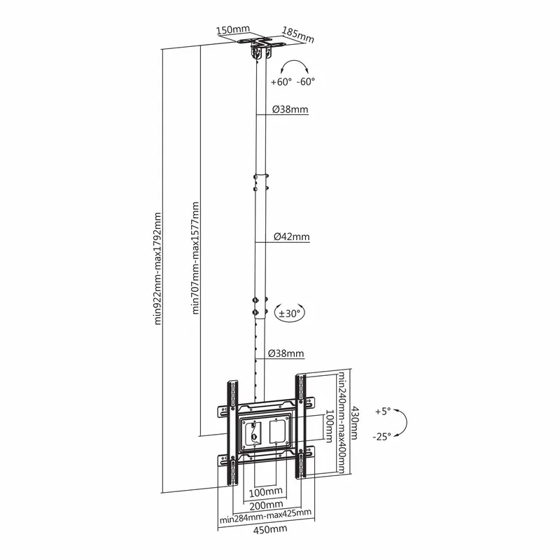 SBOX Kattoteline VESA 400/70