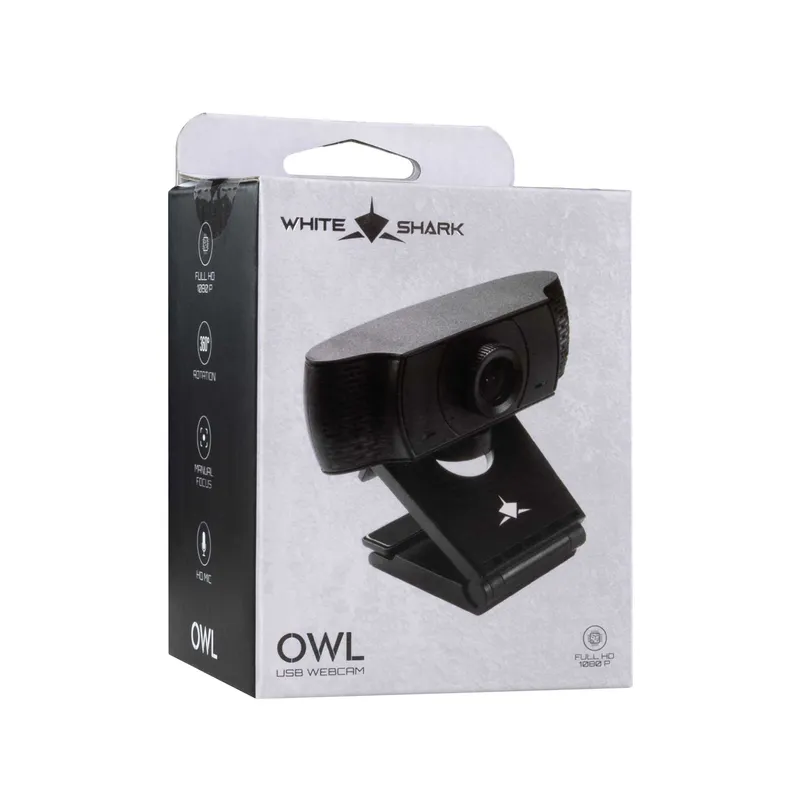 White Shark OWL Full HD USB Verkkokamera Musta - 7326770