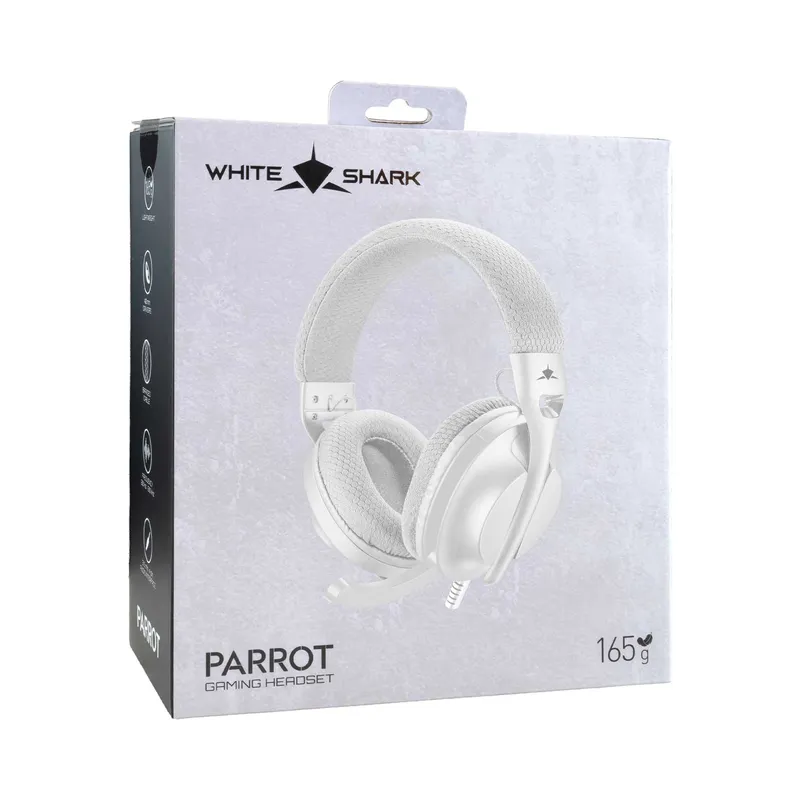 White Shark PARROT On-Ear Pelikuulokkeet Valkoinen/Harmaa - 9450503