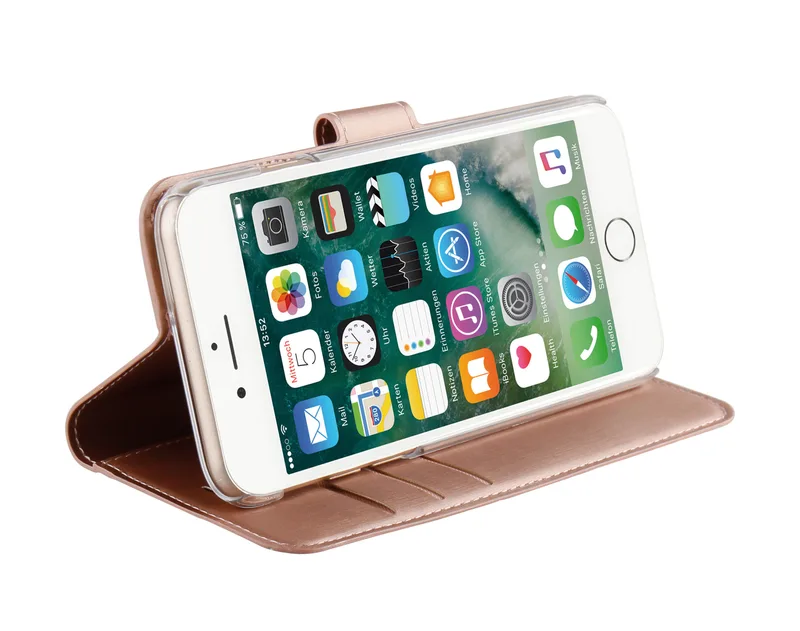 Vivanco Classic Lompakko iPhone SE/8/7/6 Ruusukulta - 2860841