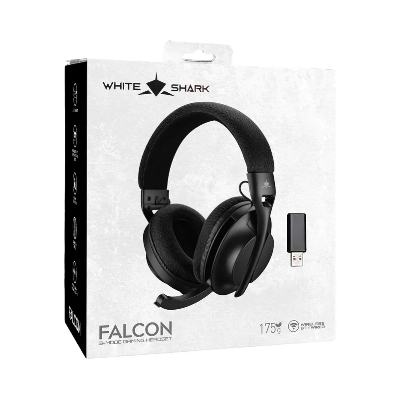 White Shark FALCON Langaton On-Ear Pelikuulokkeet Musta - 9450505