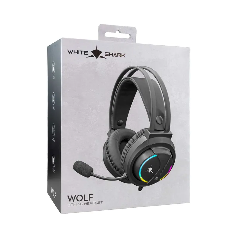 White Shark WOLF On-Ear Pelikuulokkeet Musta - 7326739