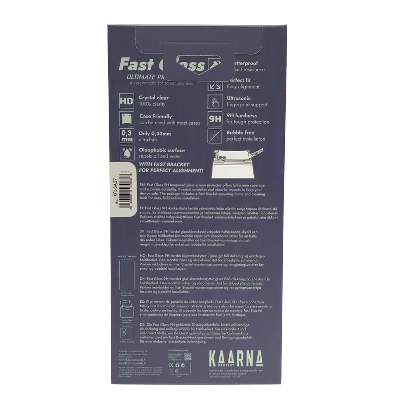 Kaarna 2in1 Full Screen Panssarilasi + linssin suoja Samsung Galaxy A27 - 8257063