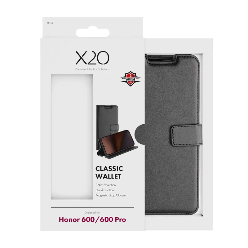 X2O Classic Wallet Lompakkokotelo Honor 600 Musta - 3410155