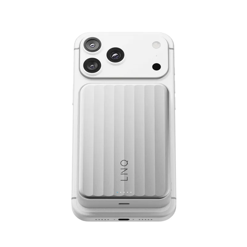 LINQ Magneettinen Langaton QI2.2 Varavirtalähde 25W/10.000mAh Hopea - 7462339