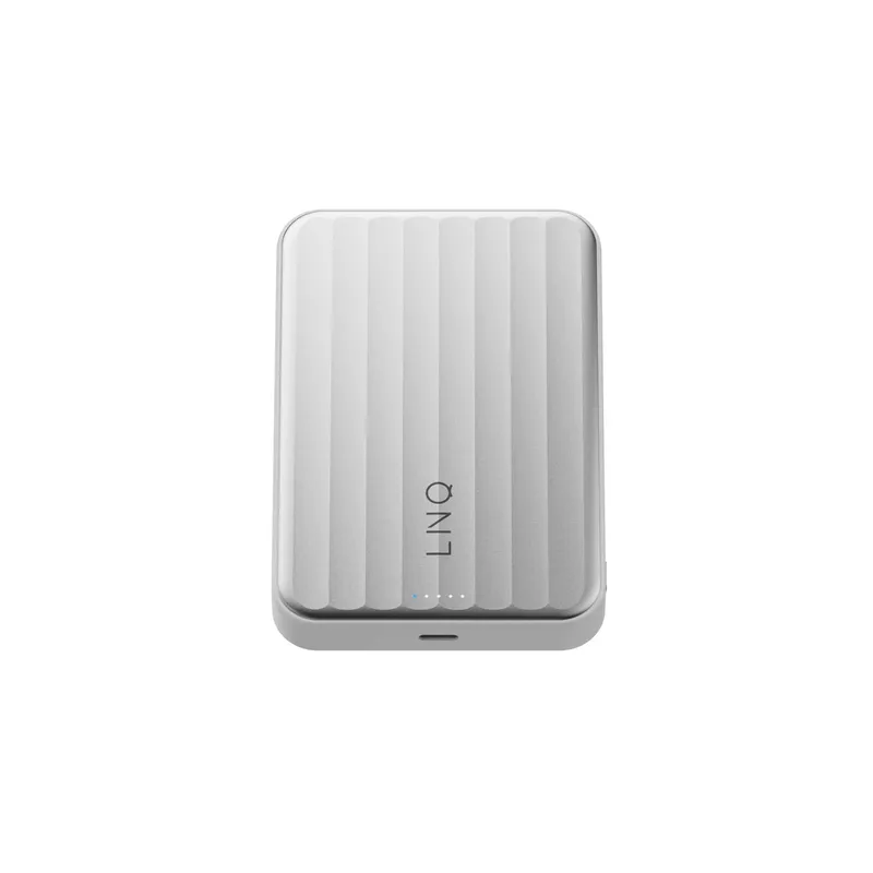 LINQ Magneettinen Langaton QI2.2 Varavirtalähde 25W/10.000mAh Hopea - 7462339