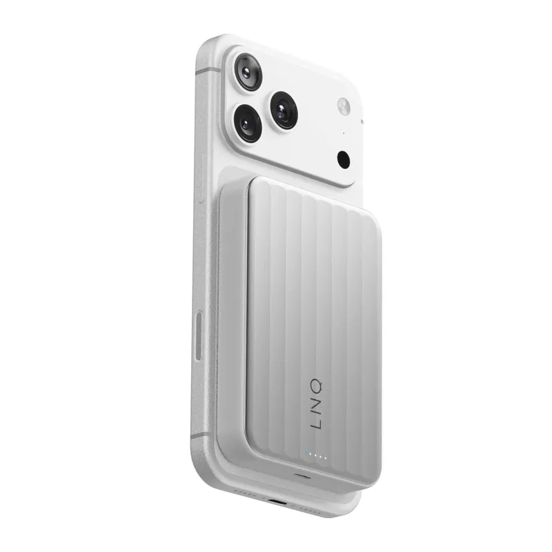LINQ Magneettinen Langaton QI2.2 Varavirtalähde 25W/10.000mAh Hopea - 7462339