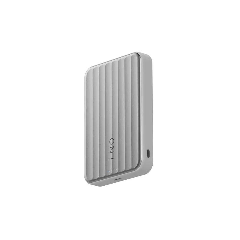 LINQ Magneettinen Langaton QI2.2 Varavirtalähde 25W/10.000mAh Hopea - 7462339