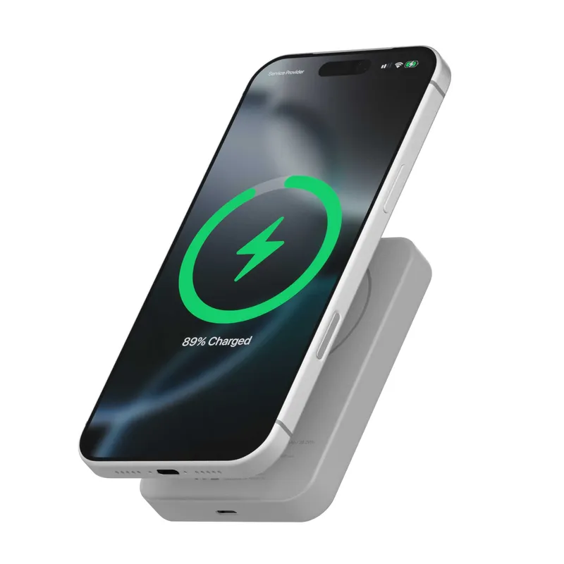 LINQ Magneettinen Langaton QI2.2 Varavirtalähde 25W/10.000mAh Hopea - 7462339