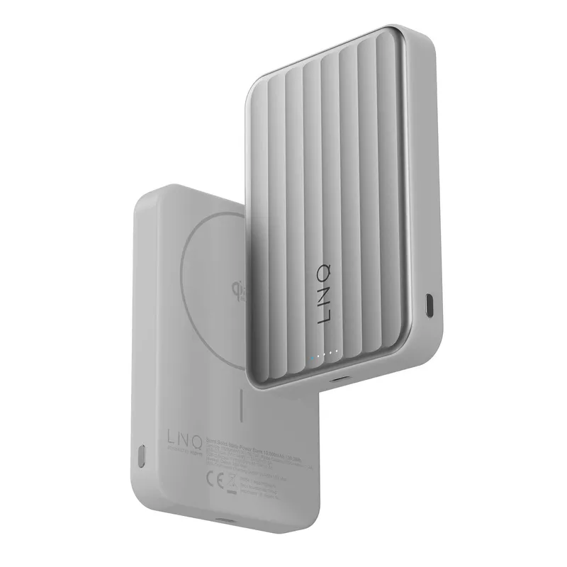 LINQ Magneettinen Langaton QI2.2 Varavirtalähde 25W/10.000mAh Hopea - 7462339