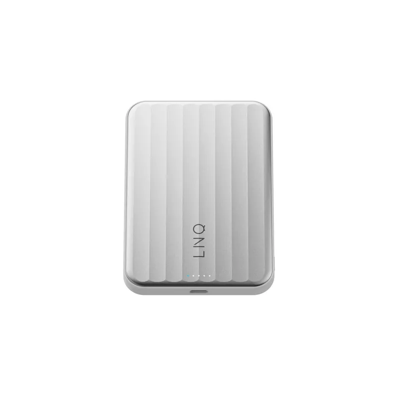 LINQ Magneettinen Langaton QI2.2 Varavirtalähde 25W/5.000mAh Hopea - 7462338