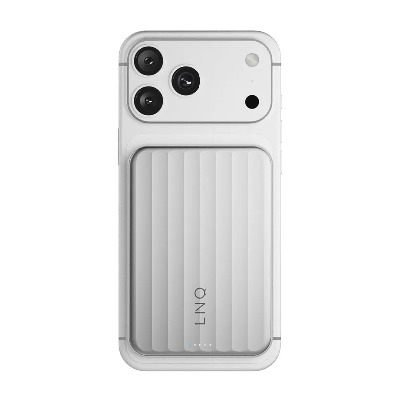 LINQ Magneettinen Langaton QI2.2 Varavirtalähde 25W/5.000mAh Hopea - 7462338