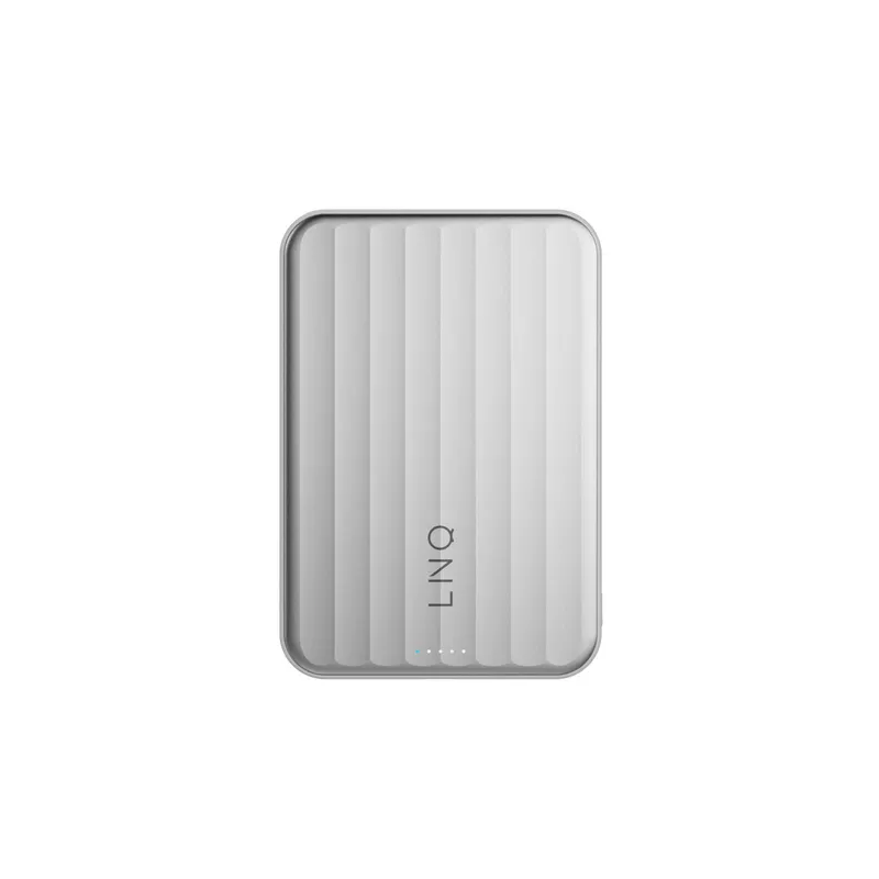 LINQ Magneettinen Langaton QI2.2 Varavirtalähde 25W/5.000mAh Hopea - 7462338