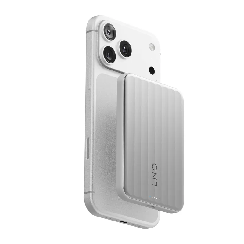 LINQ Magneettinen Langaton QI2.2 Varavirtalähde 25W/5.000mAh Hopea - 7462338
