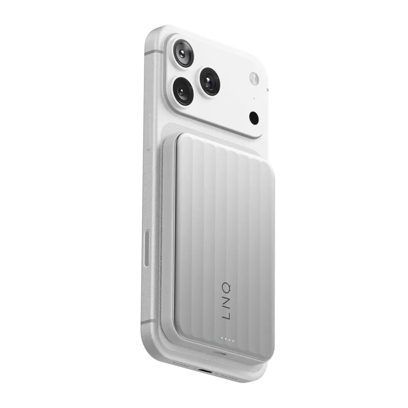 LINQ Magneettinen Langaton QI2.2 Varavirtalähde 25W/5.000mAh Hopea - 7462338