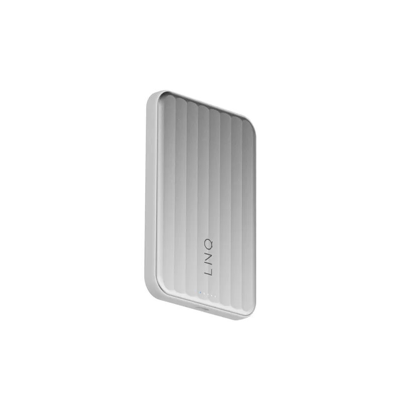 LINQ Magneettinen Langaton QI2.2 Varavirtalähde 25W/5.000mAh Hopea - 7462338