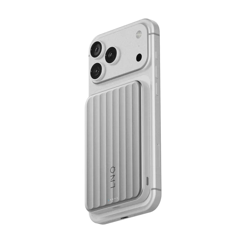 LINQ Magneettinen Langaton QI2.2 Varavirtalähde 25W/5.000mAh Hopea - 7462338