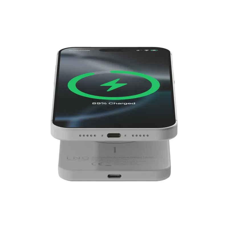 LINQ Magneettinen Langaton QI2.2 Varavirtalähde 25W/5.000mAh Hopea - 7462338